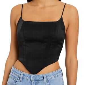ASTR The Label Satin Handkerchief Corset Top XS Adjustable Strap